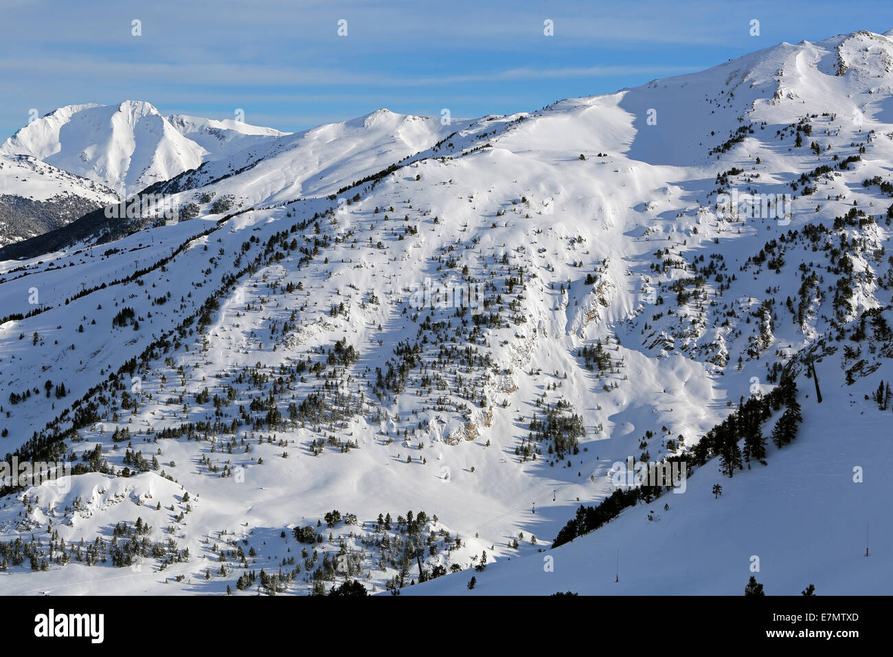 Il backcountry di piste da sci di Baqueira Beret Foto Stock