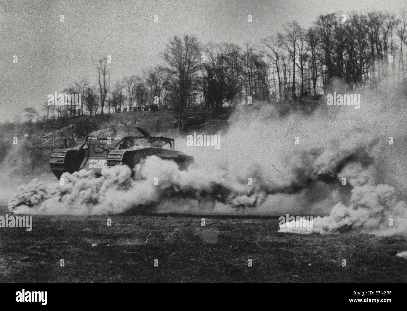 La prima guerra mondiale attacco Gas, circa 1916 Foto Stock