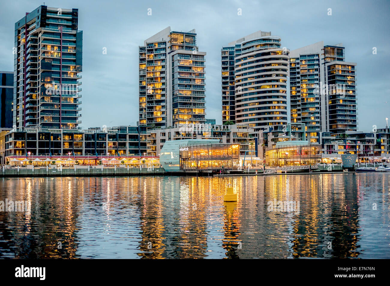Victoria Harbour per i Docklands e il Quartiere Centrale degli Affari di Melbourne, Australia Foto Stock