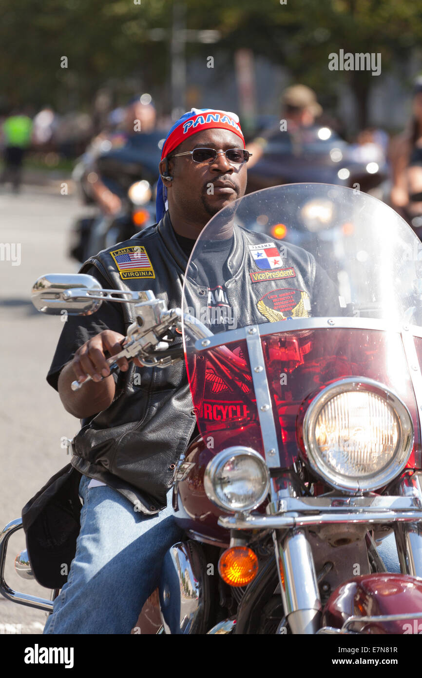 Afro-americano di Harley Davidson Moto Club Ciclista - USA Foto Stock