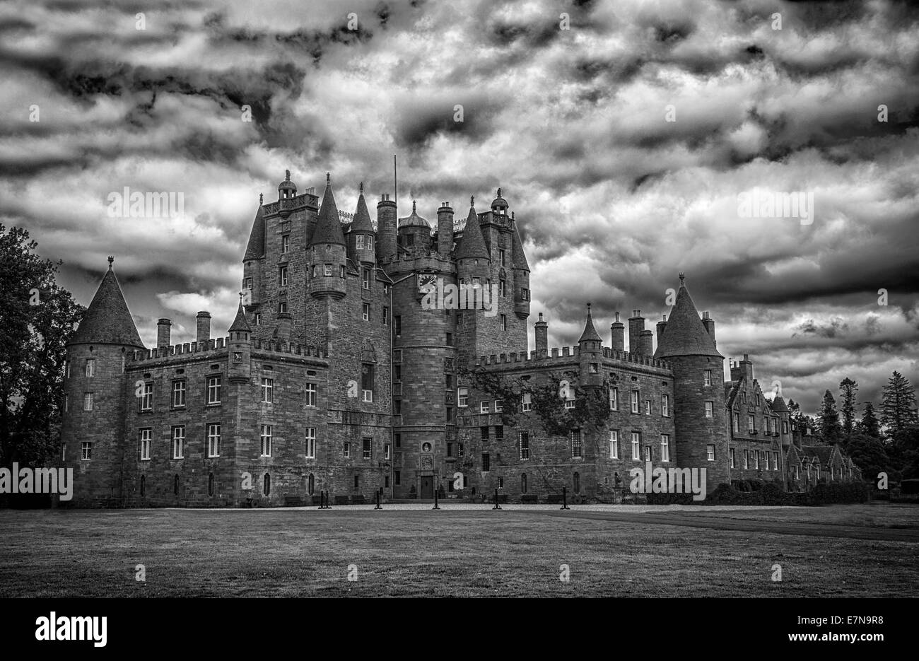 Glamis Castle, Angus, Scozia. Casa del conte e la contessa di Strathmore e Kinghorne. Foto Stock