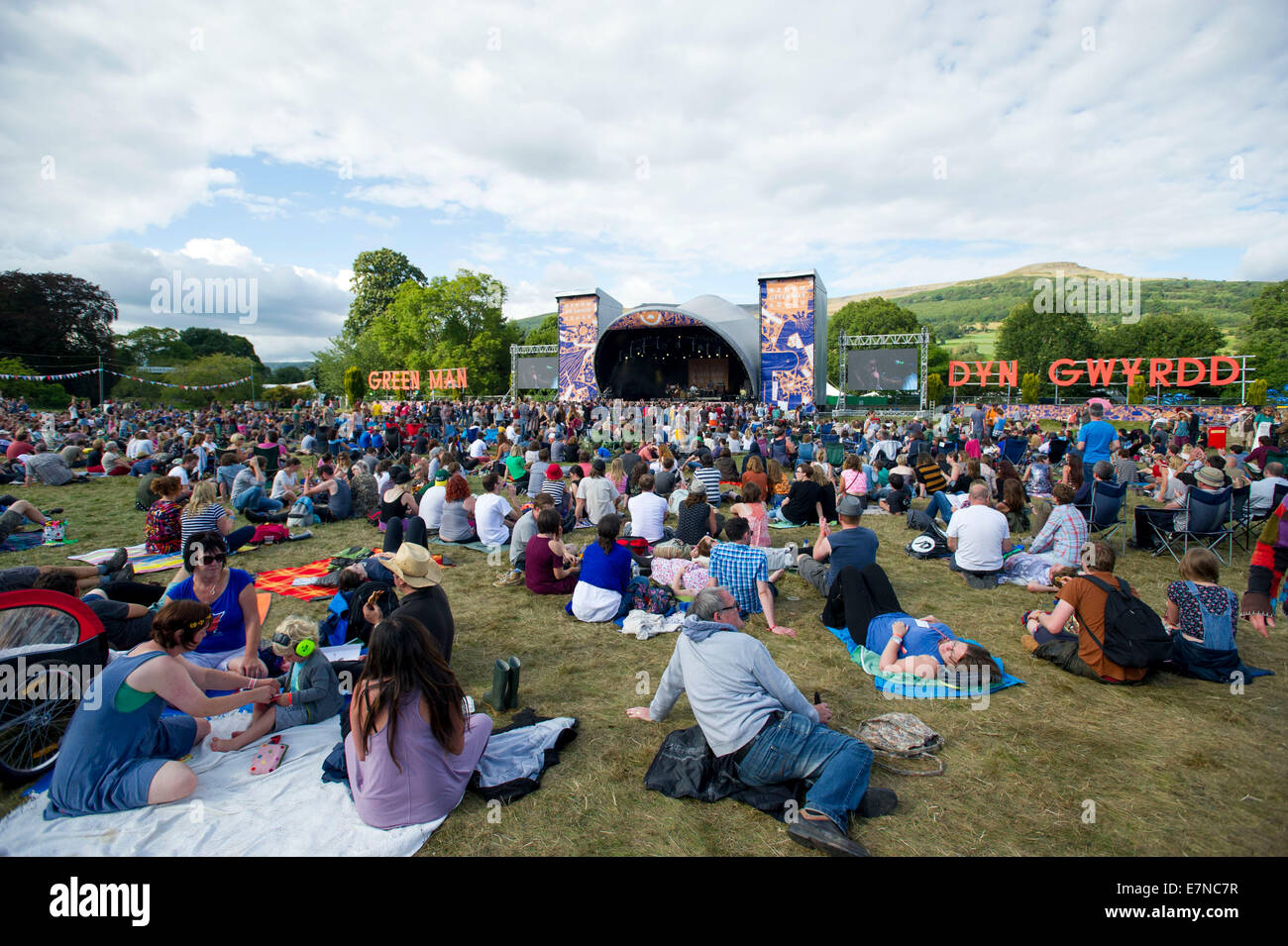 Green Man festival in Brecon, Galles del Sud. Foto Stock