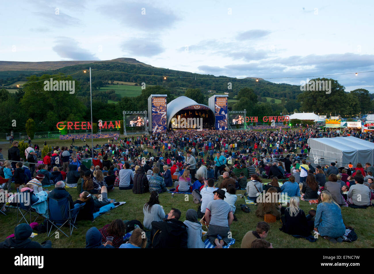Green Man festival in Brecon, Galles del Sud. Foto Stock