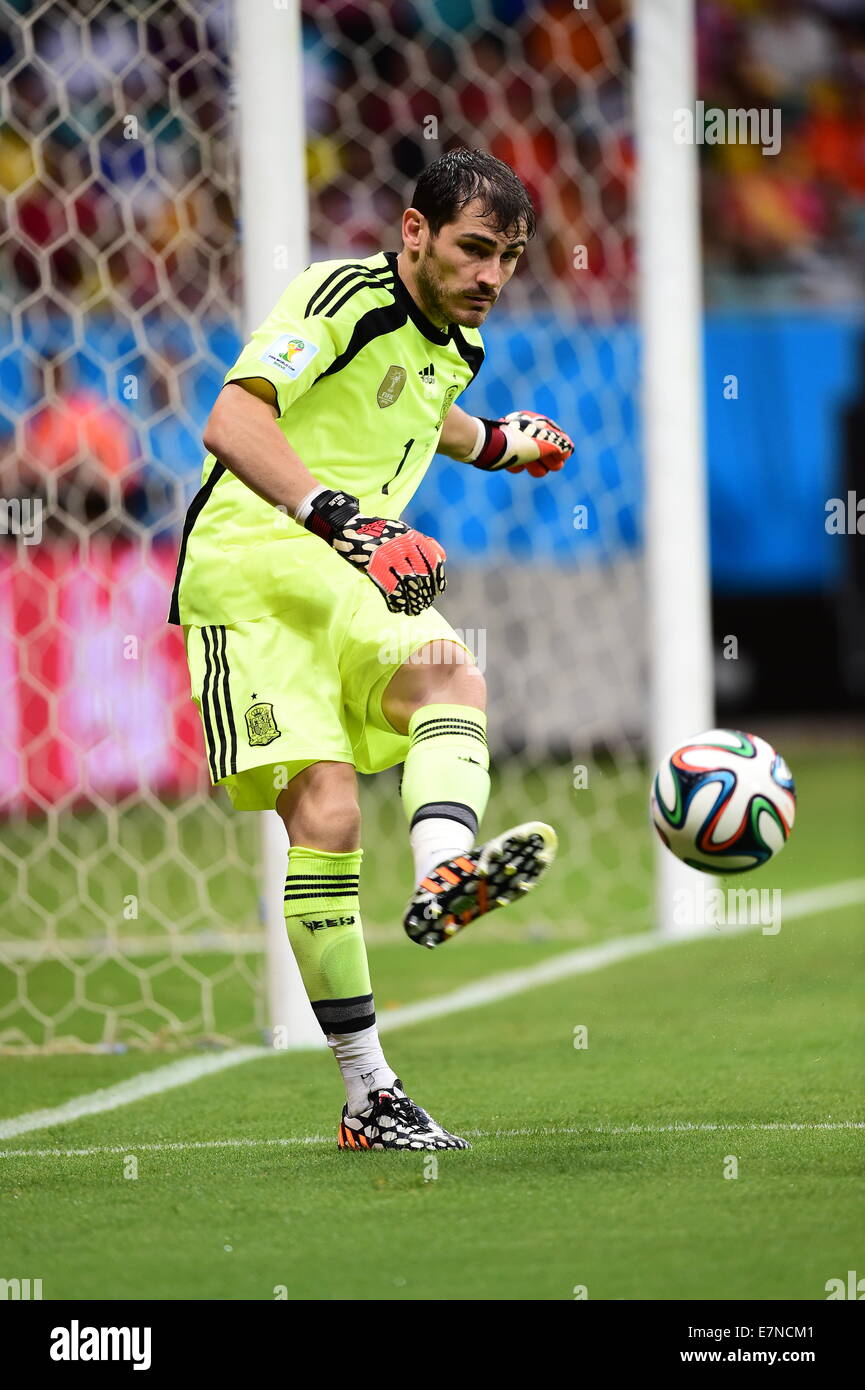 Iker Castillas. Salvador BA 3 giu 2014. Holanda VS Espanha ( jogo 03 ) Spagna v Holland. Coppa del Mondo 2014. Fonte Nova stadium, Bahi Foto Stock