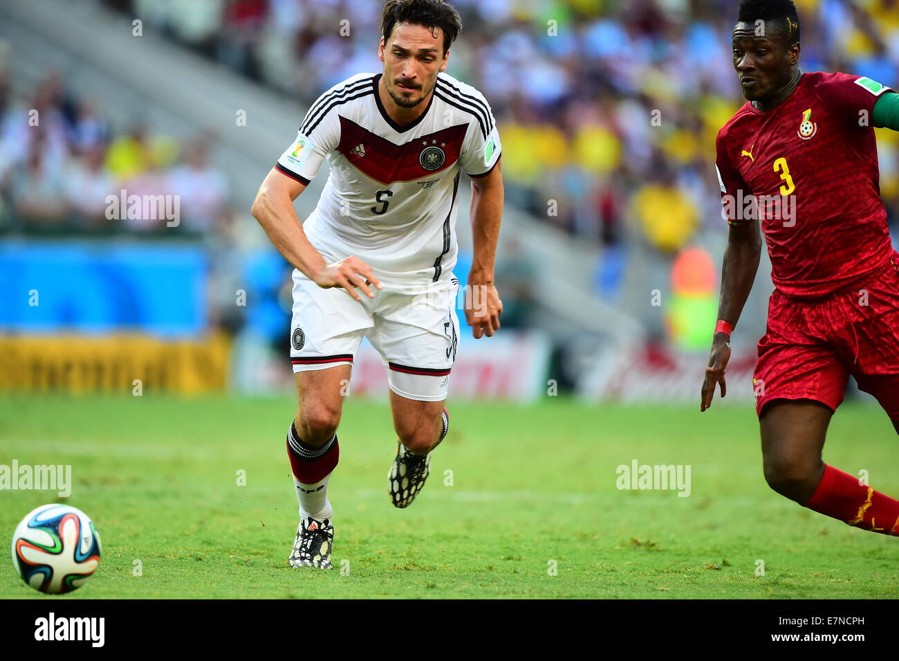 Mats Hummels della Germania. Germania v Ghana, gruppo corrispondono. Coppa del Mondo FIFA 2014 in Brasile. Castelao Stadium, Fortaleza. Il 21 giugno 2014. Foto Stock