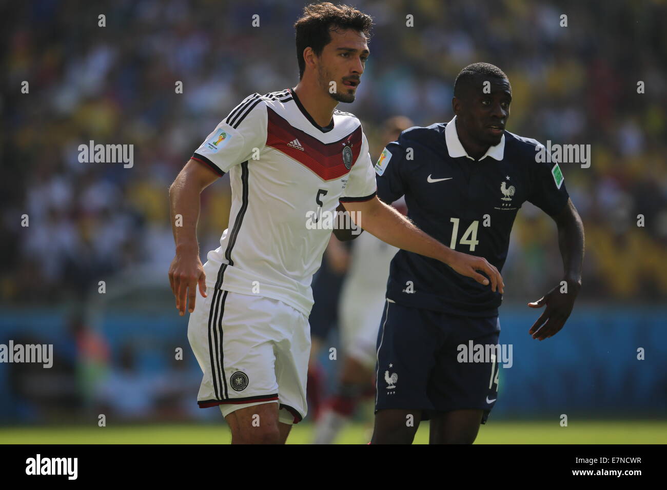 Mats Hummels. Francia / Germania del quarto di finale. Coppa del Mondo FIFA Brasile 2014. 4 Luglio 2014 Foto Stock