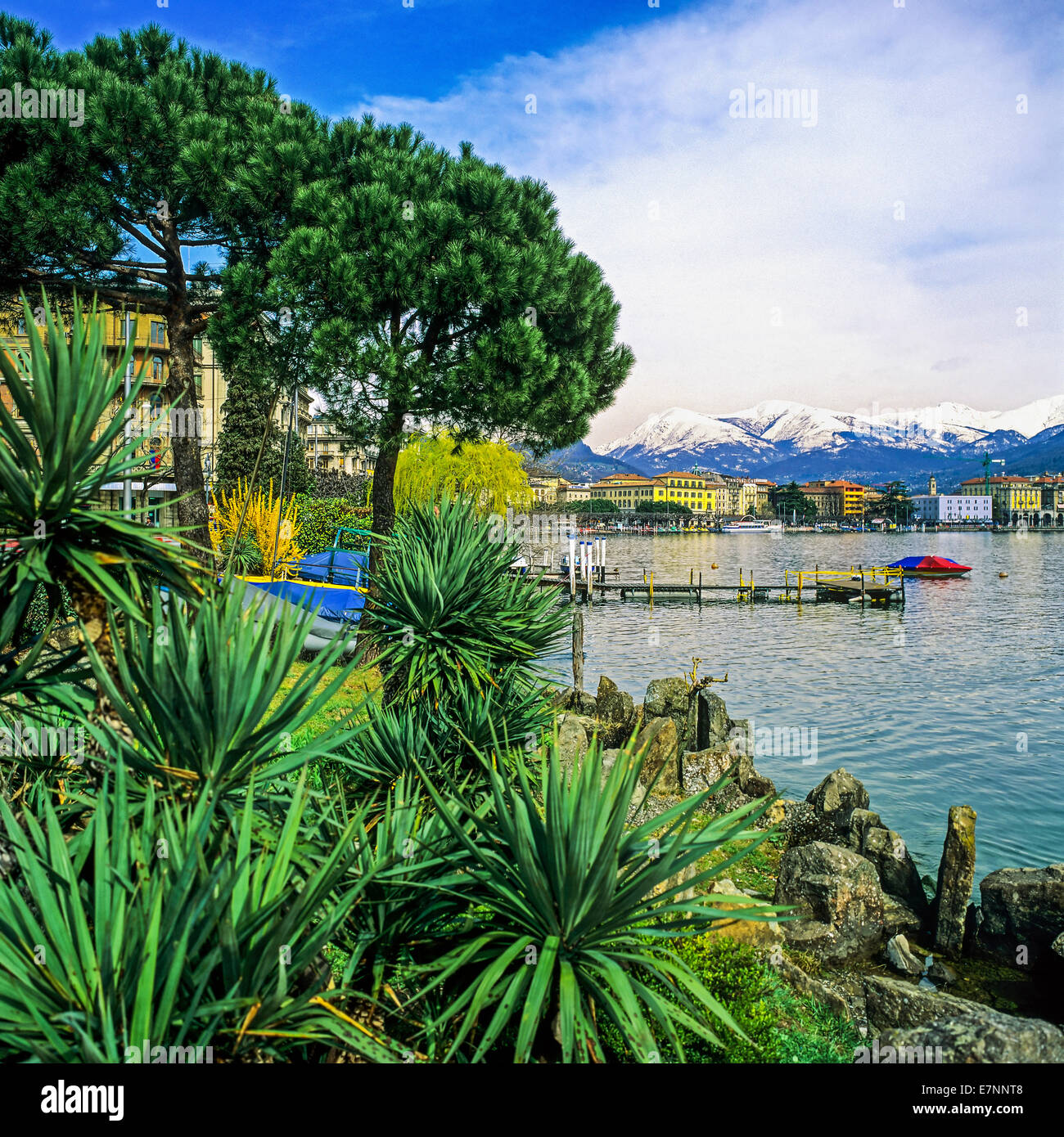 Lago di Lugano Ticino Svizzera Europa Foto Stock