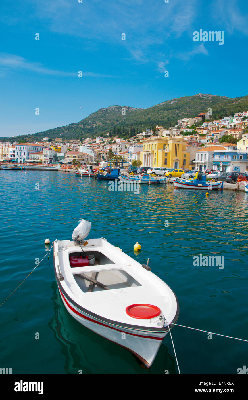 Vathi, noto anche come città di Samos, isola di Samos, isole del Dodecaneso, Grecia, Europa Foto Stock