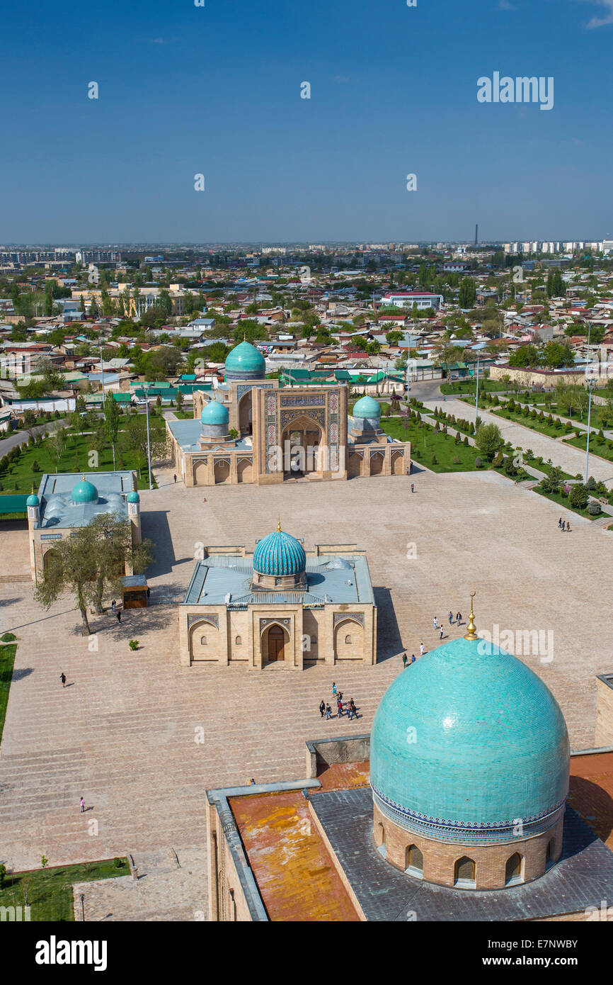 Complesso, Moyie Mubarak, Hazrat Imam, biblioteca, museo, Tashkent, Città, Uzbekistan, Asia Centrale, Asia, architettura, blu, dome Foto Stock