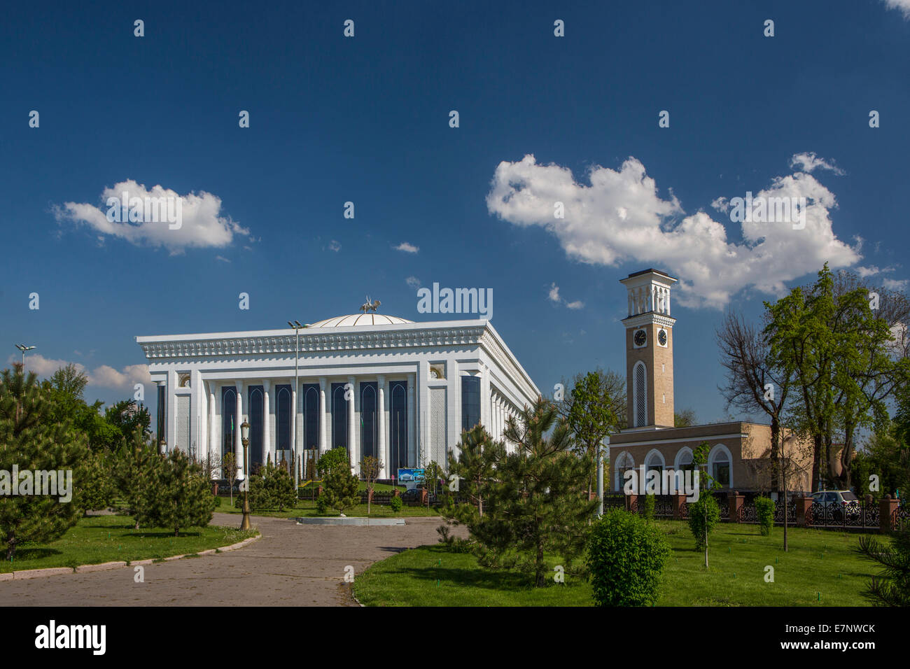 Amir Timur, edificio, Tashkent, Uzbekistan, Asia Centrale, Asia, architettura, centro città, Congress, il centro, il governo, squa Foto Stock