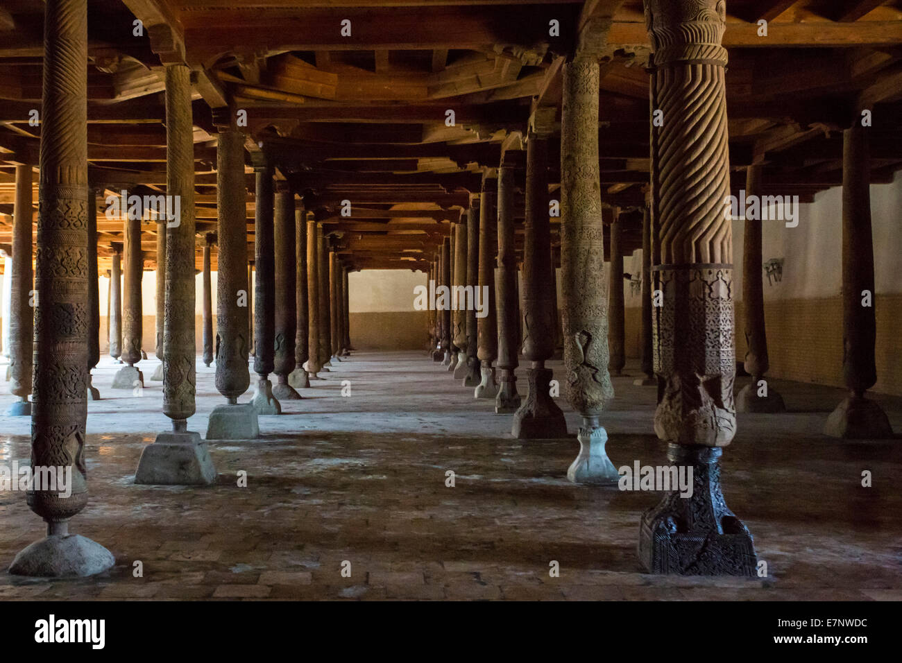 Eredità di Mondo, Itchan Kala, Venerdì, Khiva, Khorezm, Regione, Uzbekistan, Asia Centrale, Asia, architettura, città, scuro, storia, Foto Stock