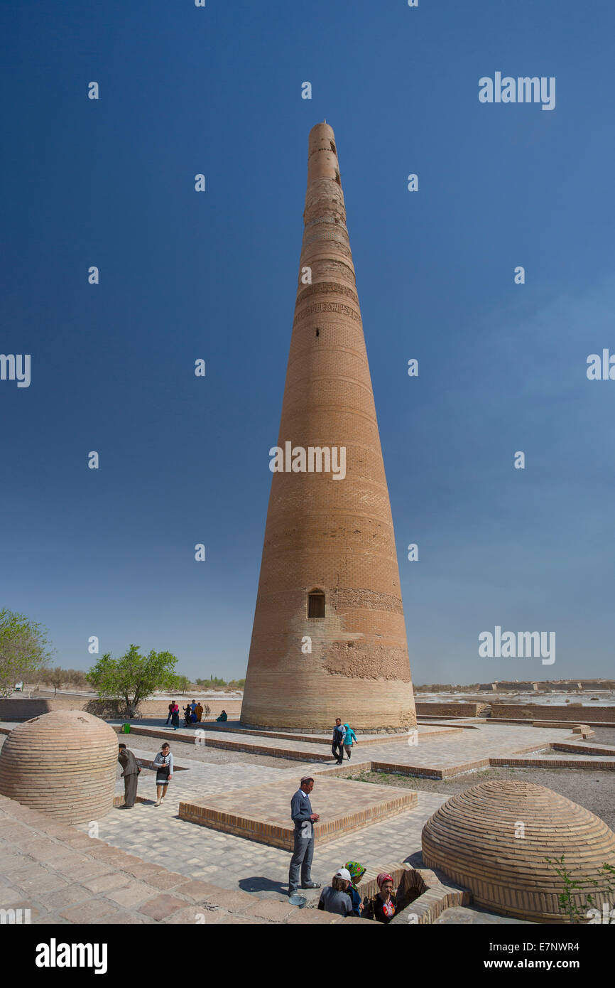 Eredità di Mondo, Gutluk Timura, Konye Urgench, Turkmenistan, Asia Centrale, Asia, archeologici, architettura, storia, minareto, Foto Stock