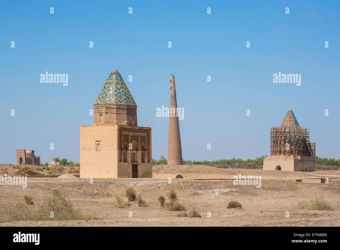 Eredità di Mondo, Gutluk Timura, Konye Urgench, Turkmenistan, Asia Centrale, Asia, archeologici, architettura, storia, minareto, Foto Stock