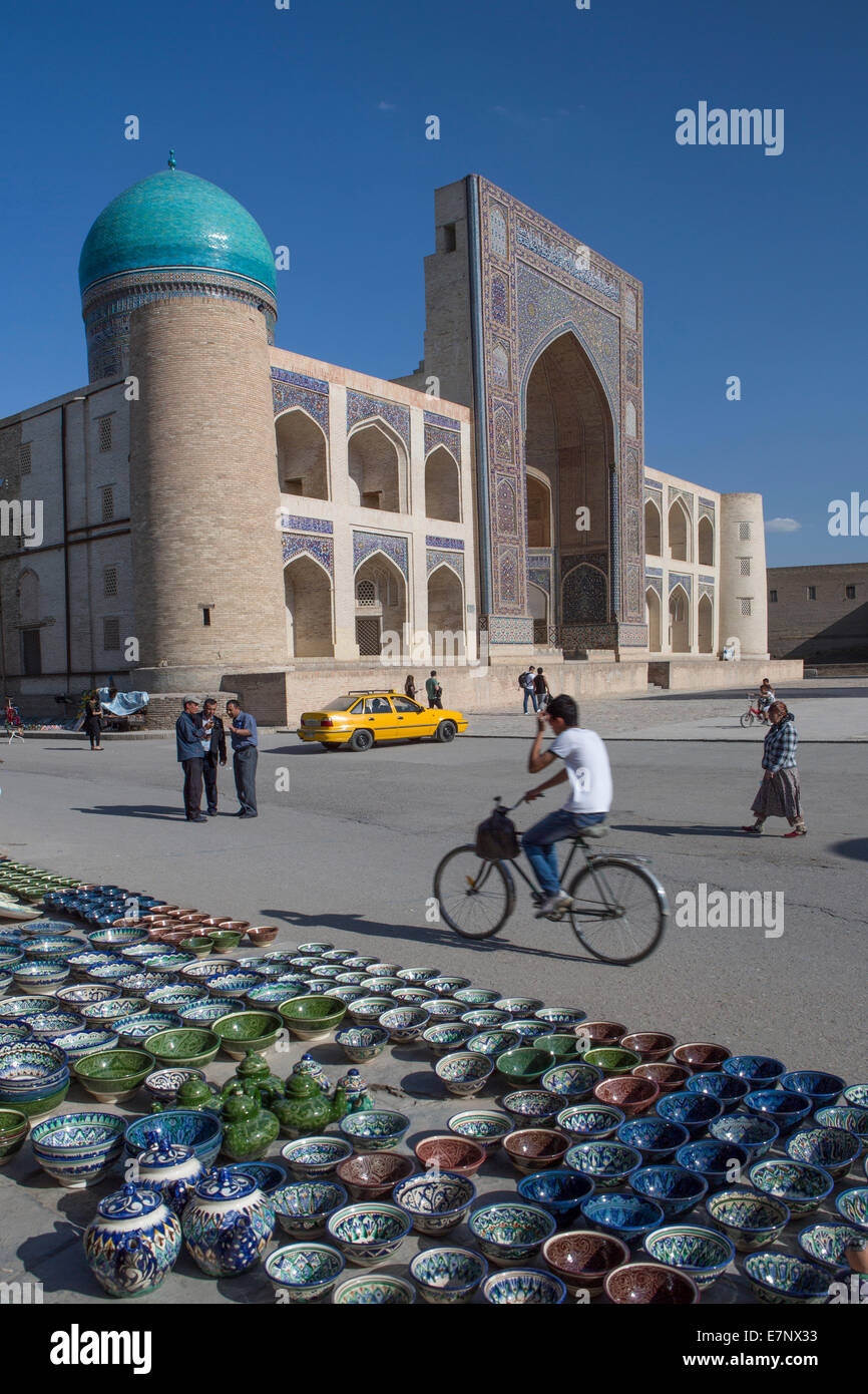 Eredità di Mondo, Bukhara, Medressah Miri Arab, Uzbekistan, Asia Centrale, Asia, architettura, ceramica, città, colorato, storia, Foto Stock
