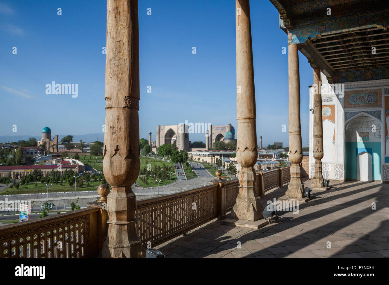 Eredità di Mondo, Bibi Khanym, Bibi Khaym, Khyzr, Samarcanda, Città, Uzbekistan, Asia Centrale, Asia, architettura, colorato, histor Foto Stock