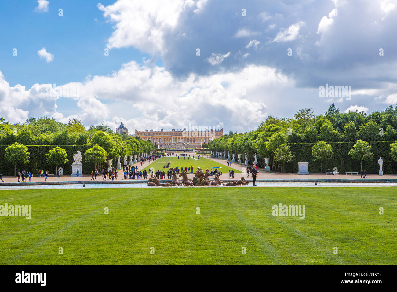 Città, Francia, il Palazzo di Versailles, patrimonio mondiale, giardini, erba, verde prato, skyline, UNESCO, parco, Foto Stock
