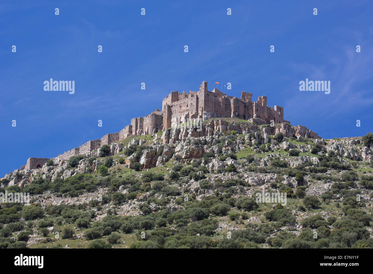 Castiglia, Castello, Ciudad Real, Provincia, Regione, Spagna, Europa, architettura, Calatrava, fortezza, la storia, la Mancha, turismo, t Foto Stock