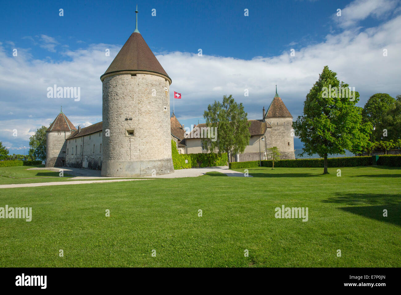 La Cote VD, castello, ruolo, roll, il lago di Ginevra, Canton, VD, Vaud, Western Svizzera romanda, sul lago di Ginevra, Svizzera, Europa Foto Stock