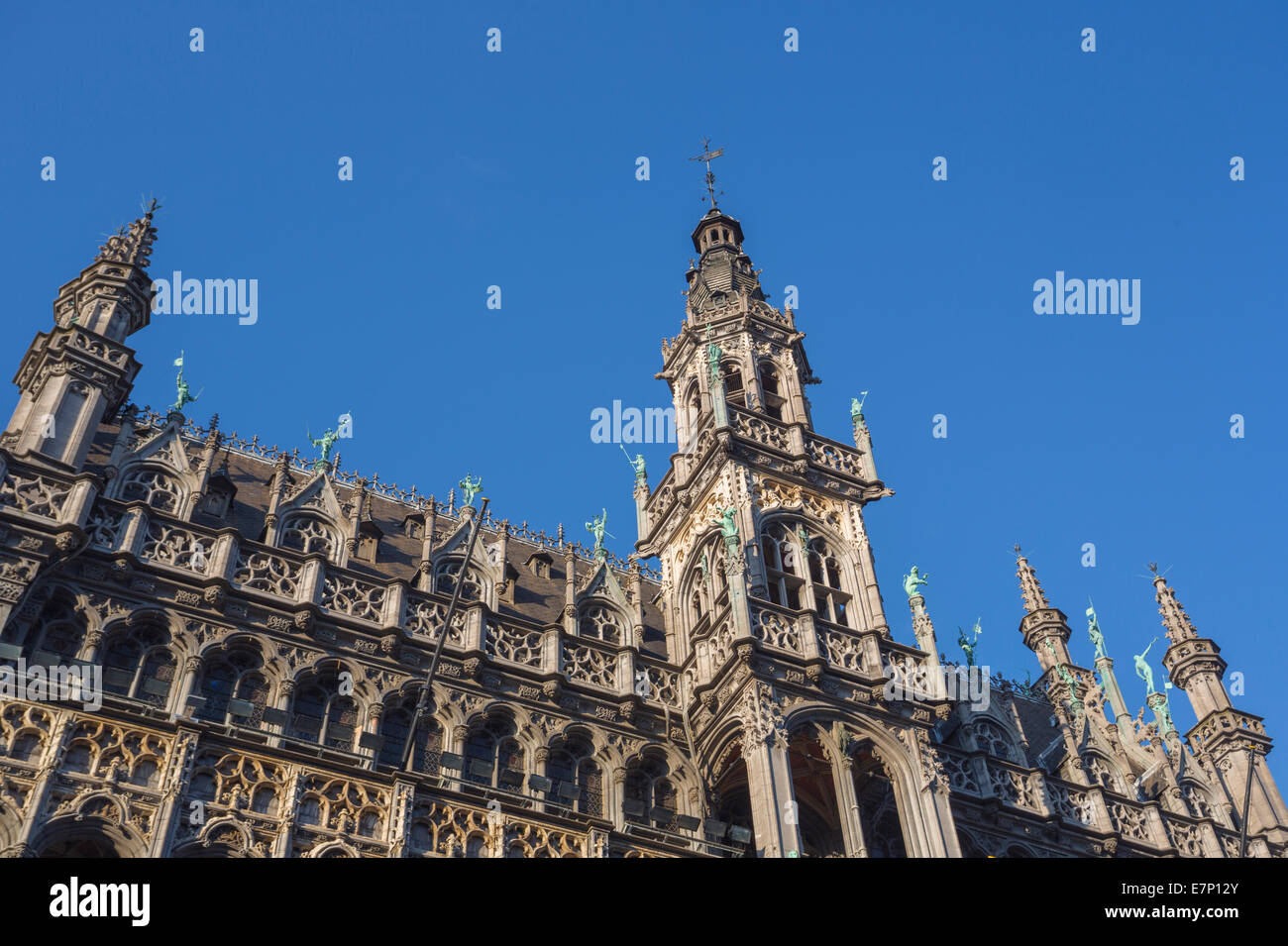 Belgio, Europa, Bruxelles, Municipio Grand Place, patrimonio mondiale, architettura, città famosa, storia, skyline, turistico, towe Foto Stock