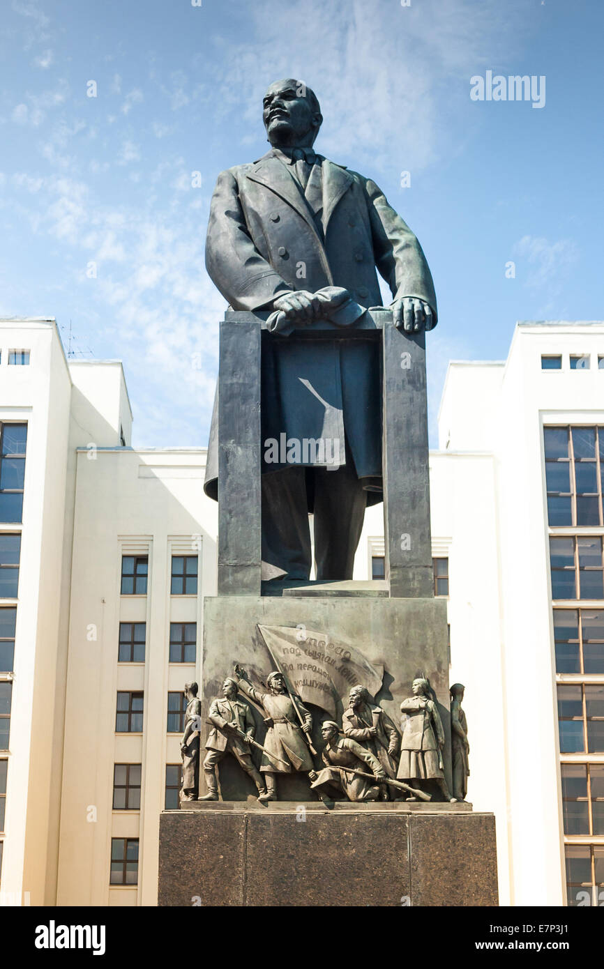 Statua di Lenin, Minsk Foto Stock