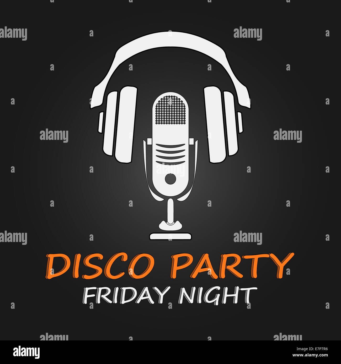 Discoteca parte poster. Illustrazione Vettoriale. Foto Stock