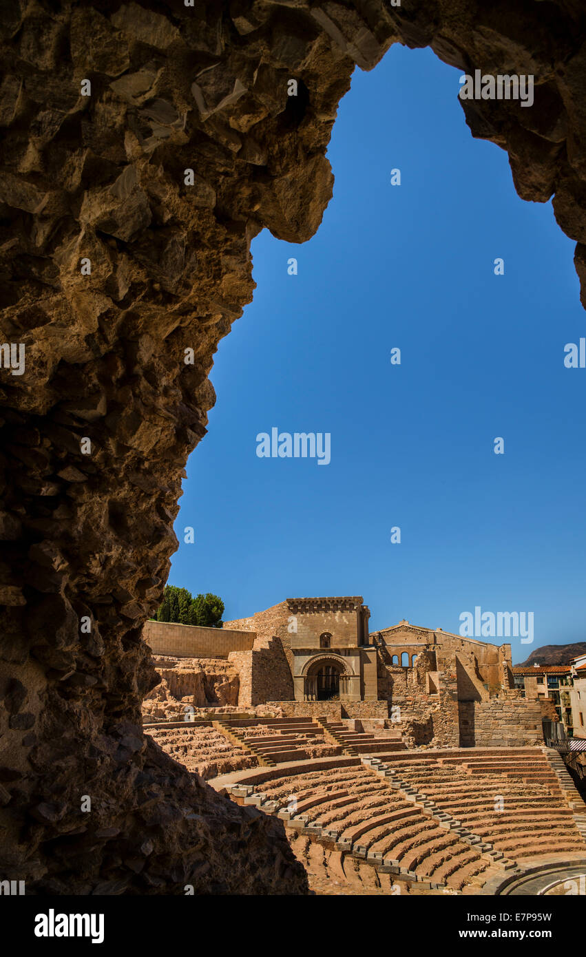 Spagna, Cartagena, antico anfiteatro romano Foto Stock