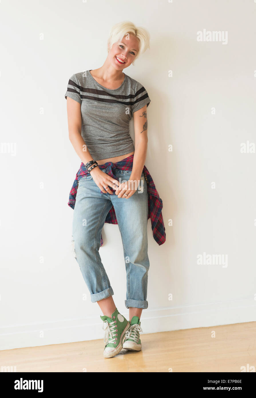 Ritratto di donna bionda Foto Stock