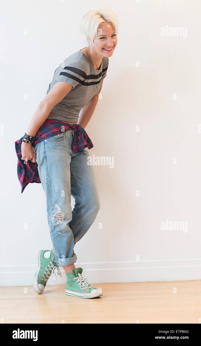 Ritratto di donna bionda Foto Stock