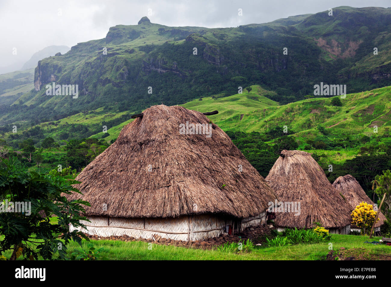 Fiji, Viti Levu, villaggio tradizionale Navala Foto Stock