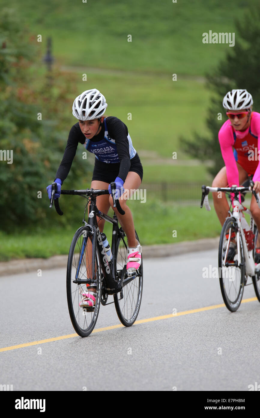 Ciclismo femminile competition race bike Foto Stock