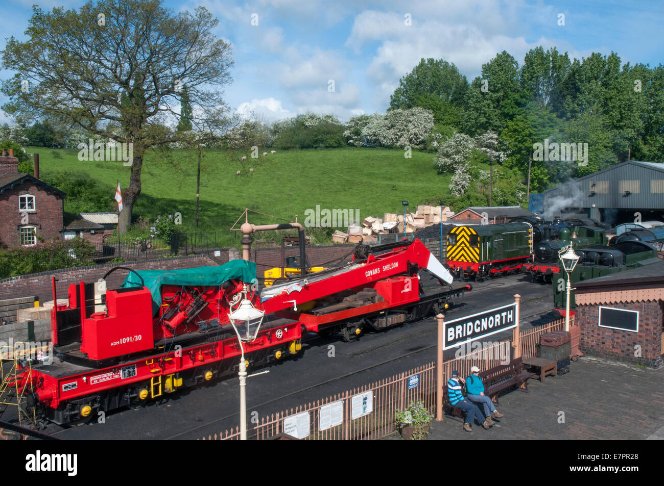La derivazione di cantiere alla stazione di Bridgnorth, Severn Valley Railway Foto Stock