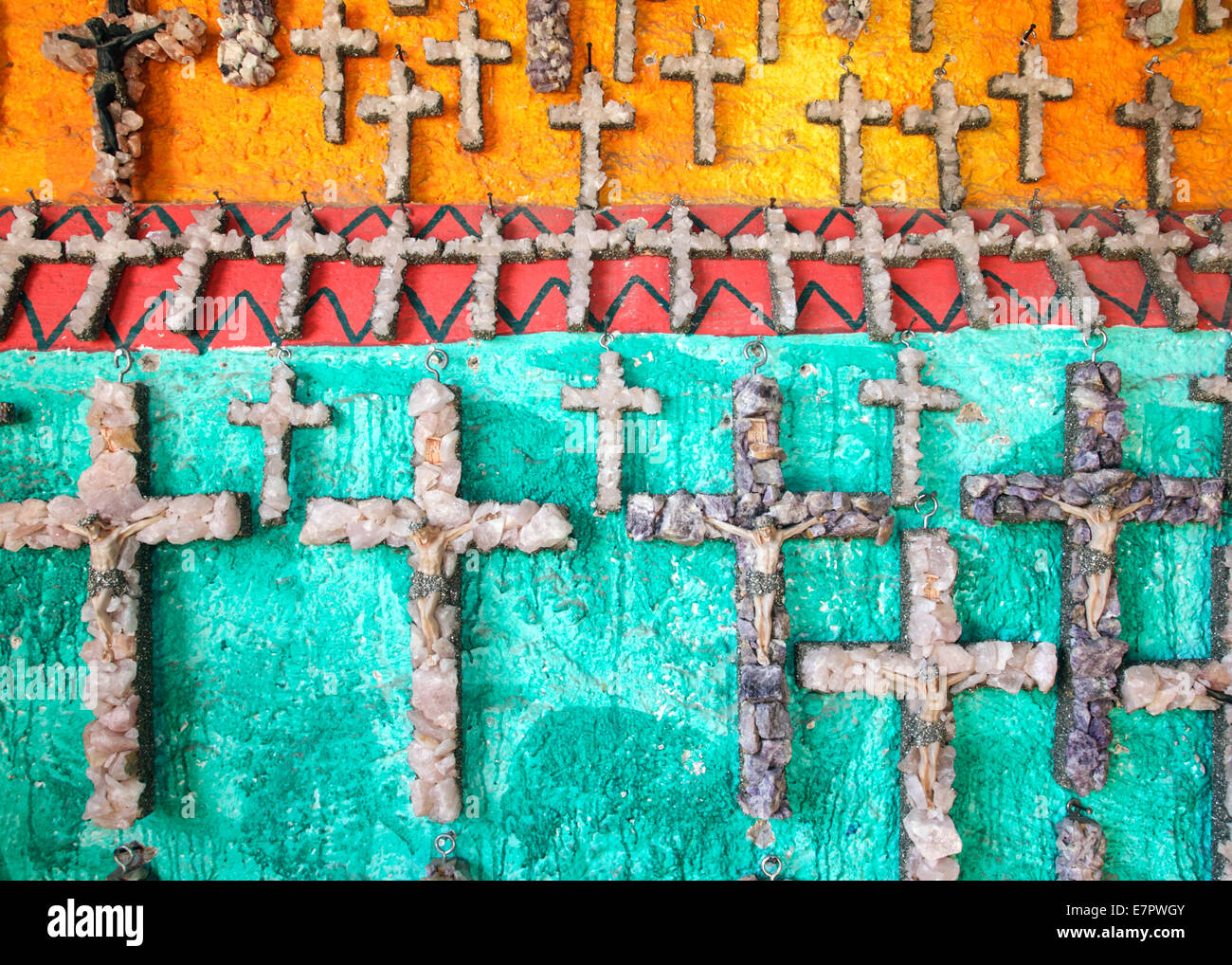 Croci di quarzo per la vendita in Guanajuato, Messico Foto Stock