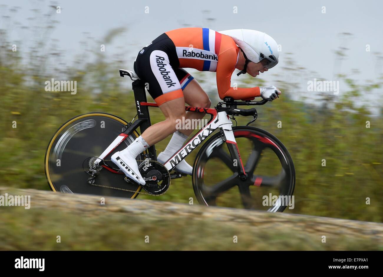 Ponferrada, Spagna. Il 22 settembre, 2014. Mondo UCI Chanpionship tour in bicicletta. Steven Lammertink (NED) © Azione Sport Plus/Alamy Live News Foto Stock