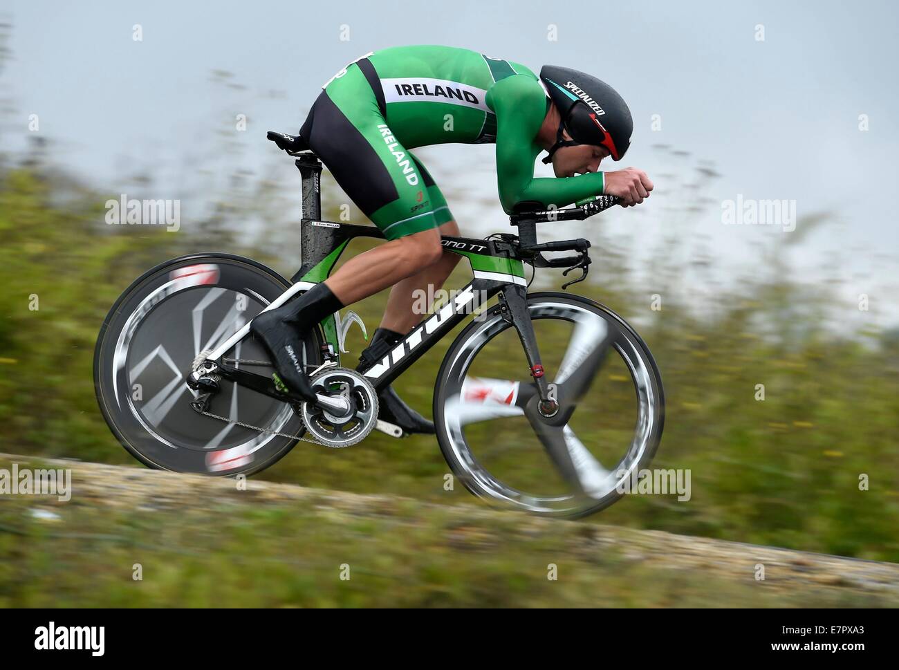 Ponferrada, Spagna. Il 22 settembre, 2014. Mondo UCI Chanpionship tour in bicicletta. Mullen Ryan (IRL) © Azione Sport Plus/Alamy Live News Foto Stock