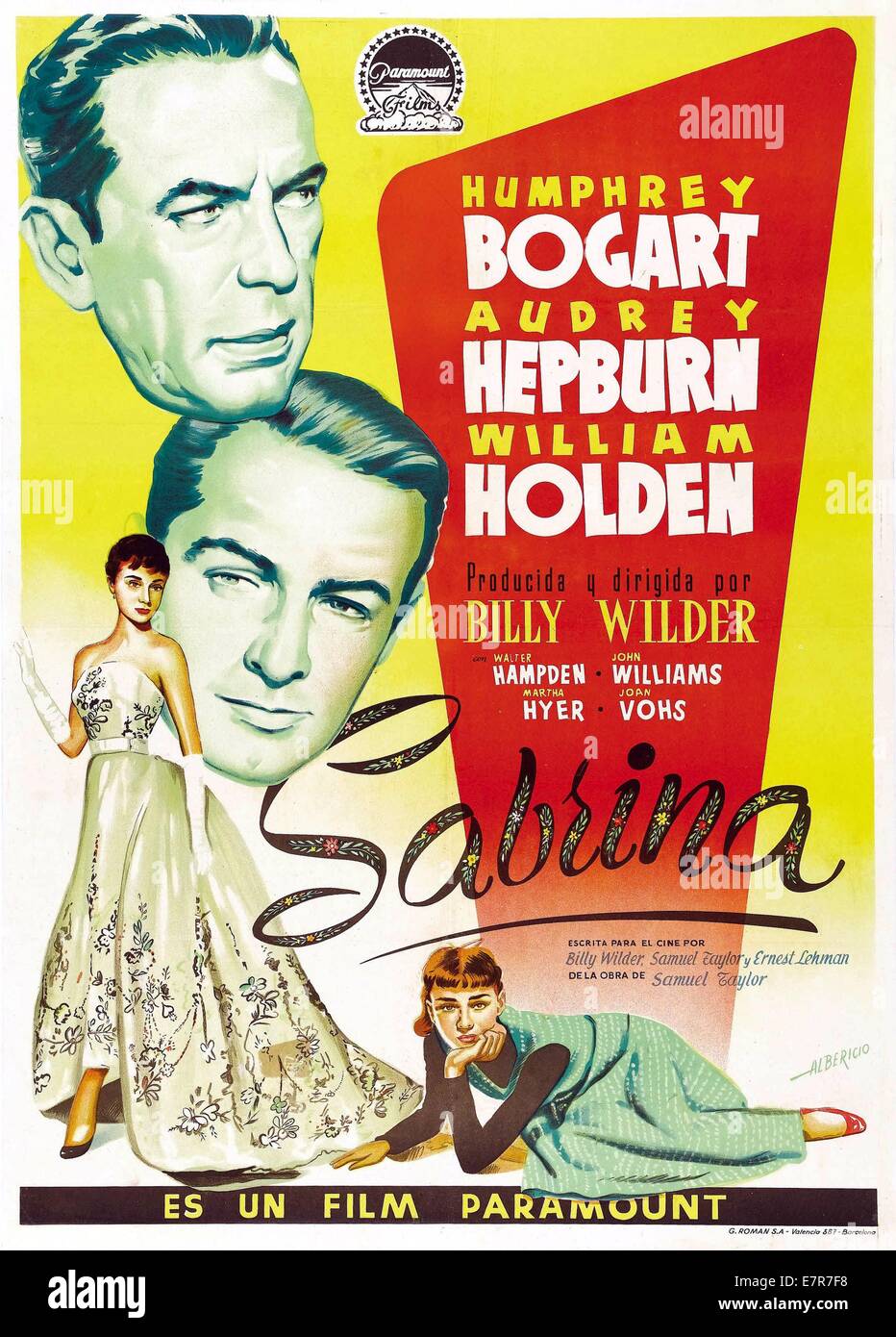 Sabrina Anno : 1954 USA Direttore : Billy Wilder film poster (Sp Foto stock  - Alamy