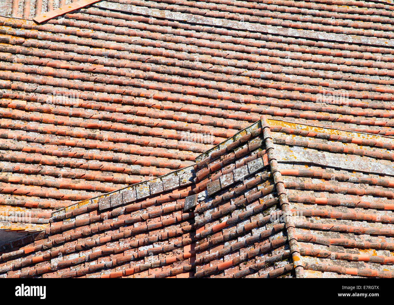 Tetti di terracotta a Lucca, Italia Foto Stock