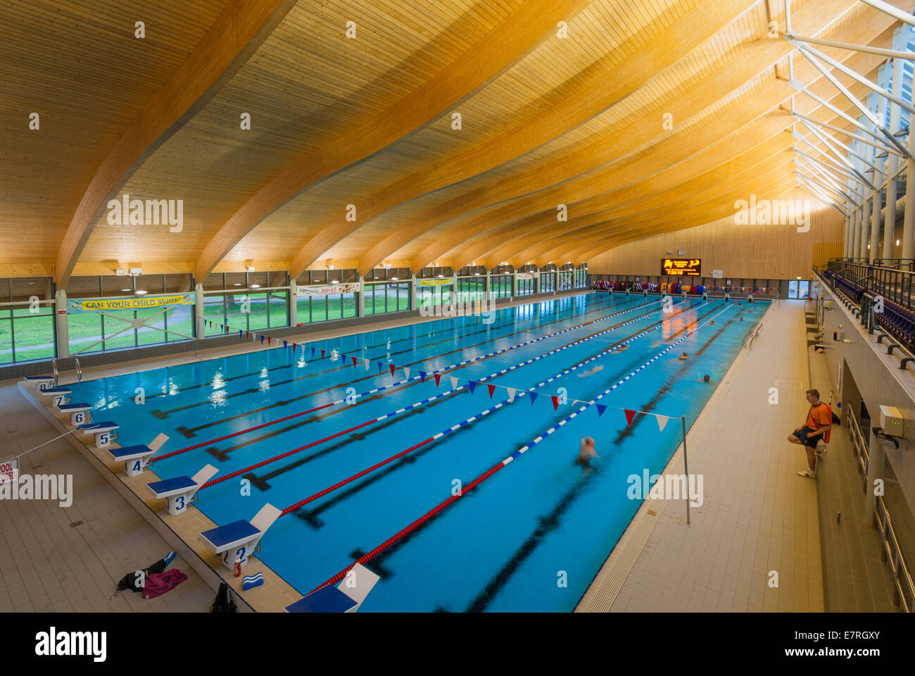 50 m piscina a Mountbatten centro di Portsmouth. Foto Stock