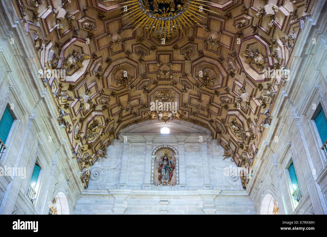 Il Brasile, Salvador, la Basilica cattedrale soffitto interno Foto Stock