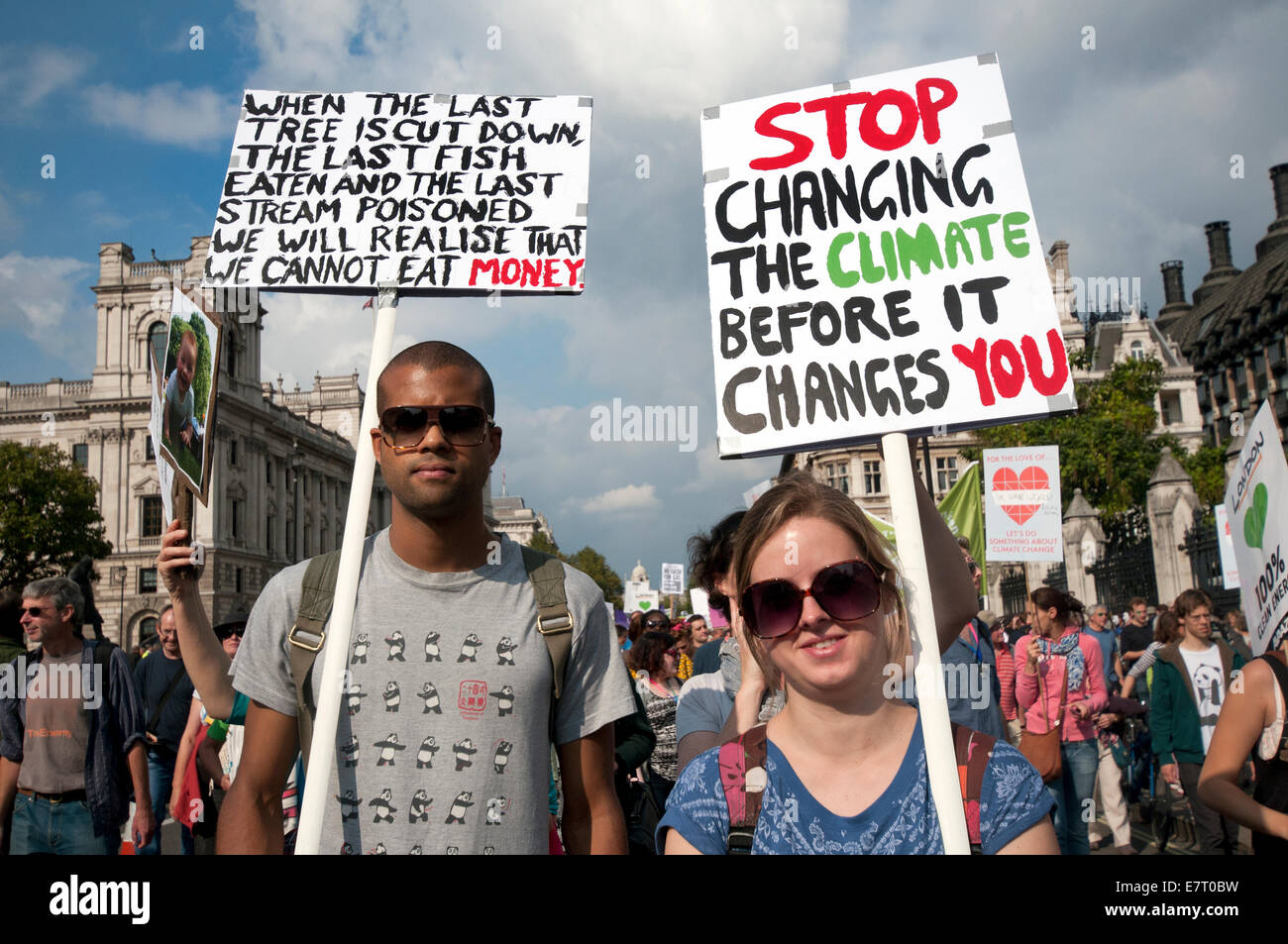 Persone internazionale il clima di marzo in vista del Vertice Onu sul clima chiede per azione sul cambiamento climatico Londra 2014 Foto Stock