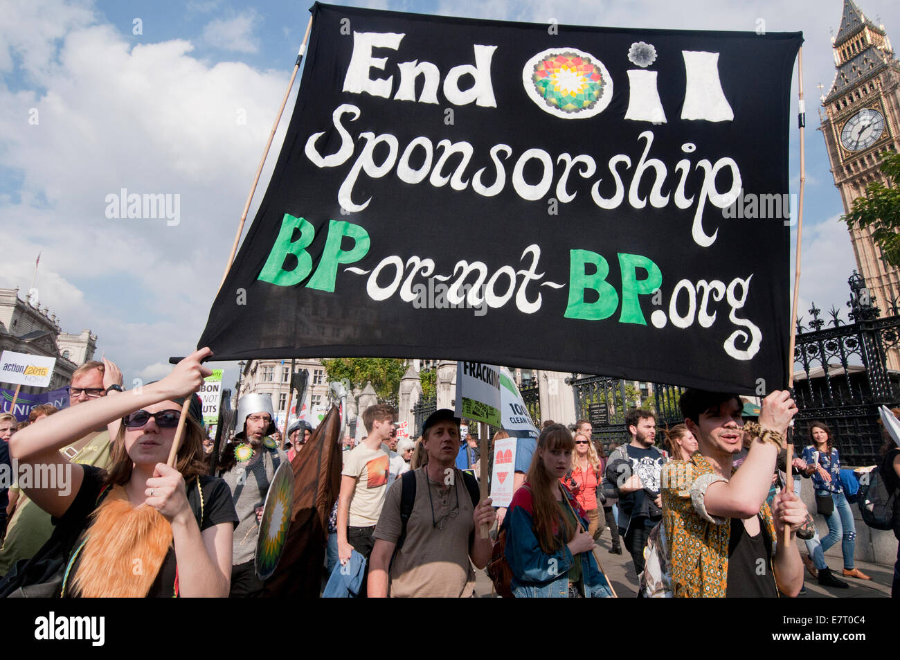 Persone internazionale il clima di marzo in vista del Vertice Onu sul clima chiede per azione sul cambiamento climatico Londra 2014 Foto Stock