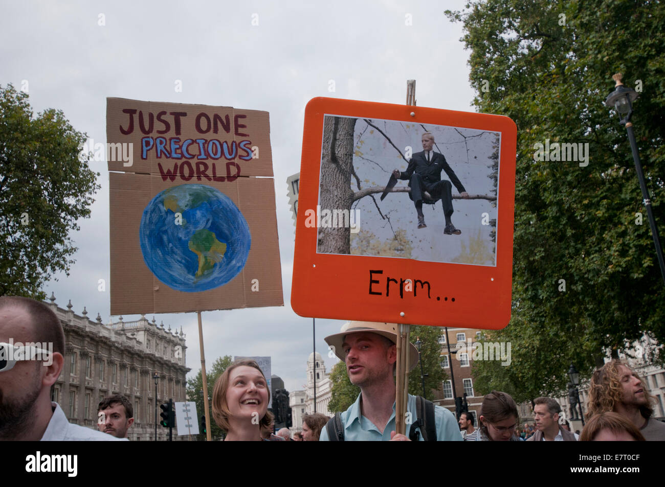 Persone internazionale il clima di marzo in vista del Vertice Onu sul clima chiede per azione sul cambiamento climatico Londra 2014 Foto Stock