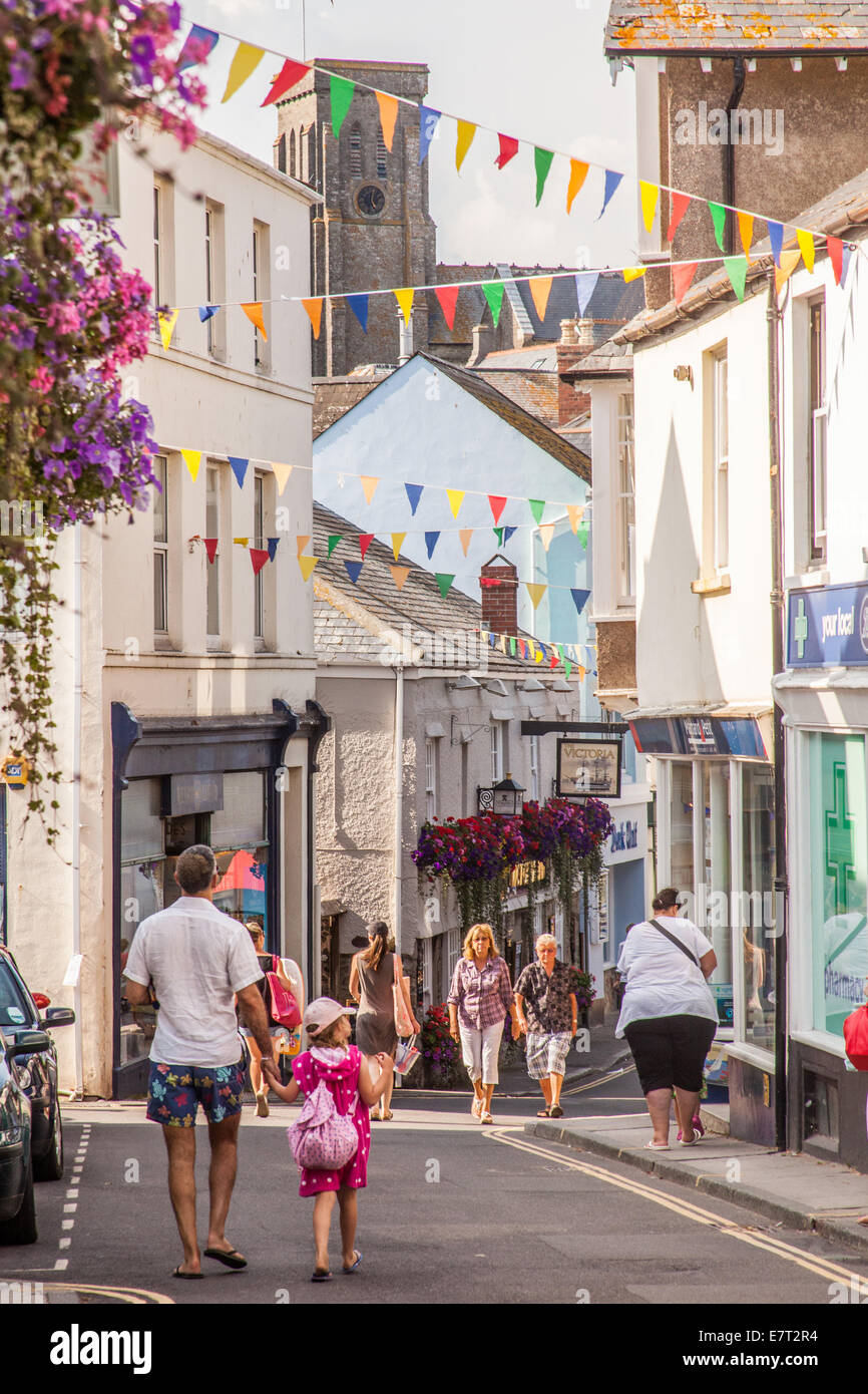 Fore Street, Salcombe, Sud prosciutti, Devon, Inghilterra, Regno Unito. Foto Stock
