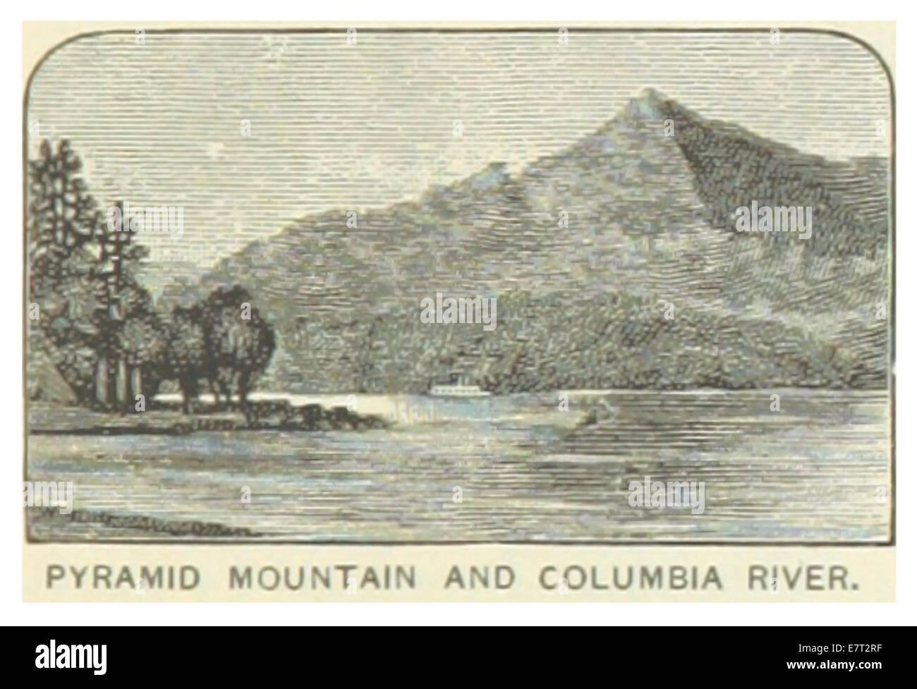 Questa illustrazione cartografica del 1891 delle Pyramid Mountains fornisce una rappresentazione del terreno montuoso della regione, evidenziando la topografia unica dell'area. La mappa rappresenta le caratteristiche geografiche delle Pyramid Mountains in Oregon. Foto Stock