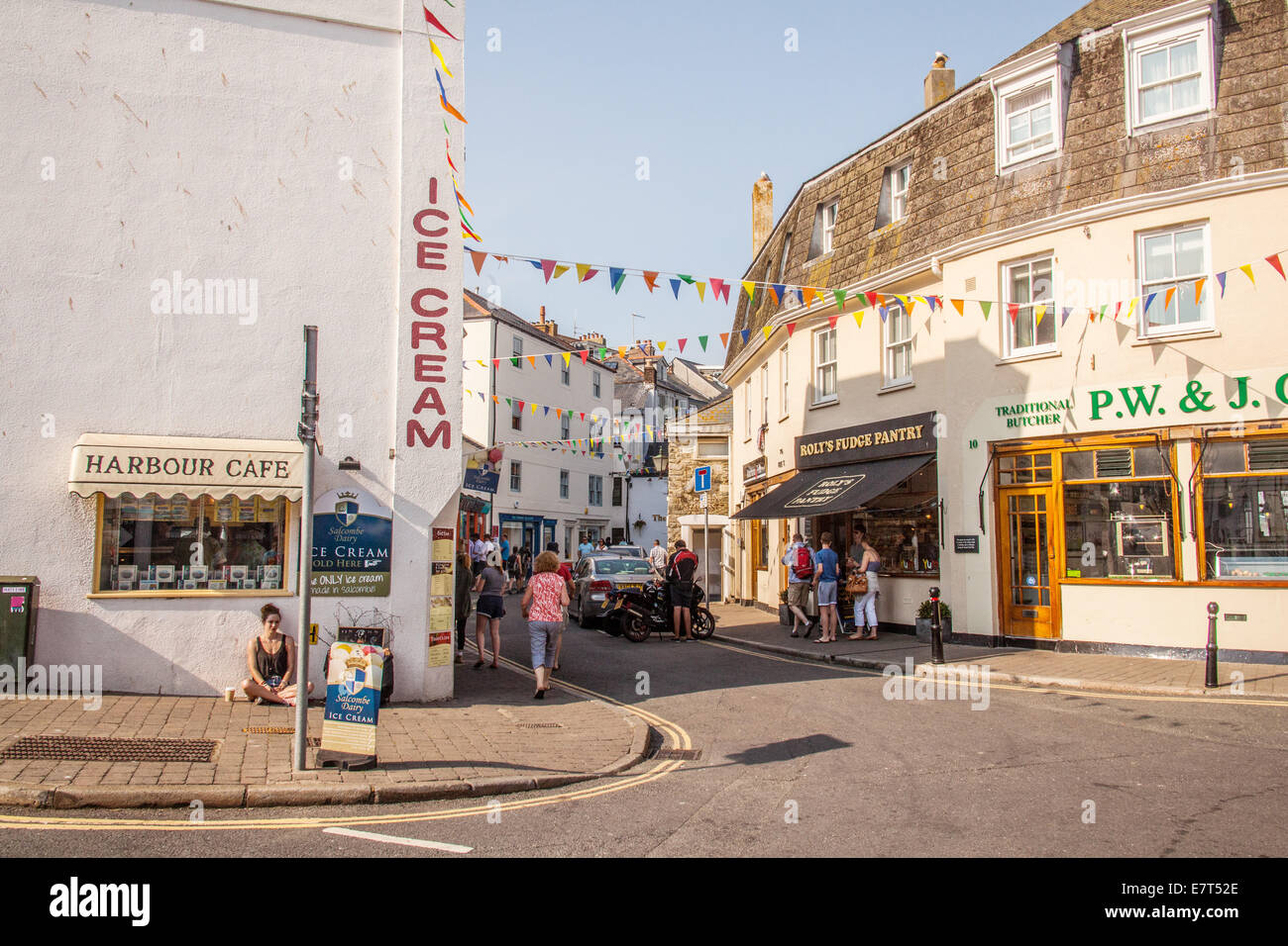 Gelateria in Fore Street, Salcombe, Sud prosciutti, Devon, Inghilterra, Regno Unito. Foto Stock