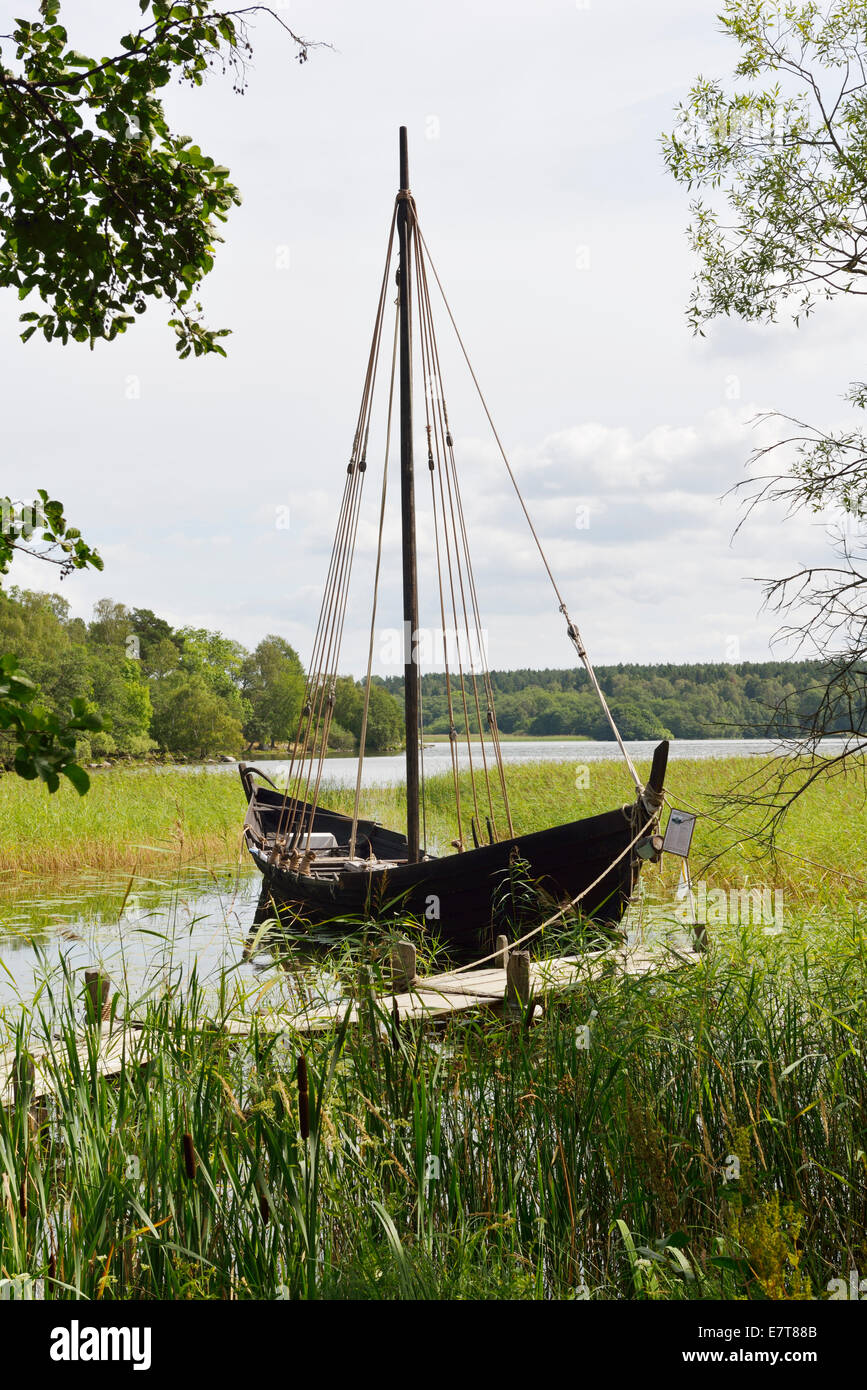 Replica Nave Vichinga, Birka, Svezia 140810 61891 Foto Stock