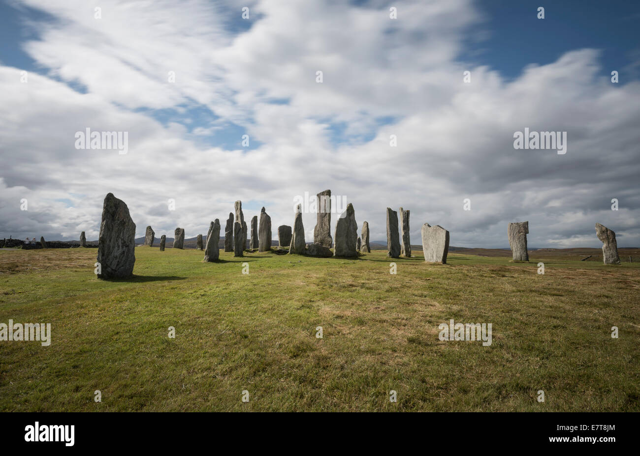 Pietre permanente a Callanish, isola di Lewis, Ebridi Esterne, Scozia Foto Stock