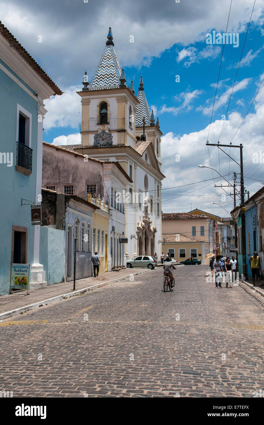 Via del centro storico, a Cachoeira, Bahia, Brasile Foto Stock