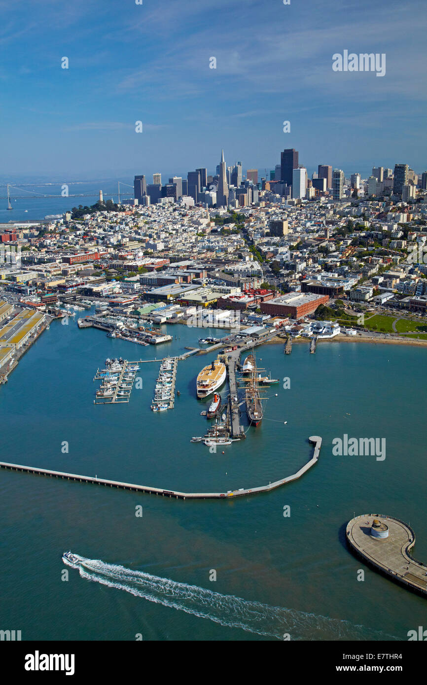 San Francisco Maritime National Historical Park, San Francisco, California, Stati Uniti d'America - aerial Foto Stock