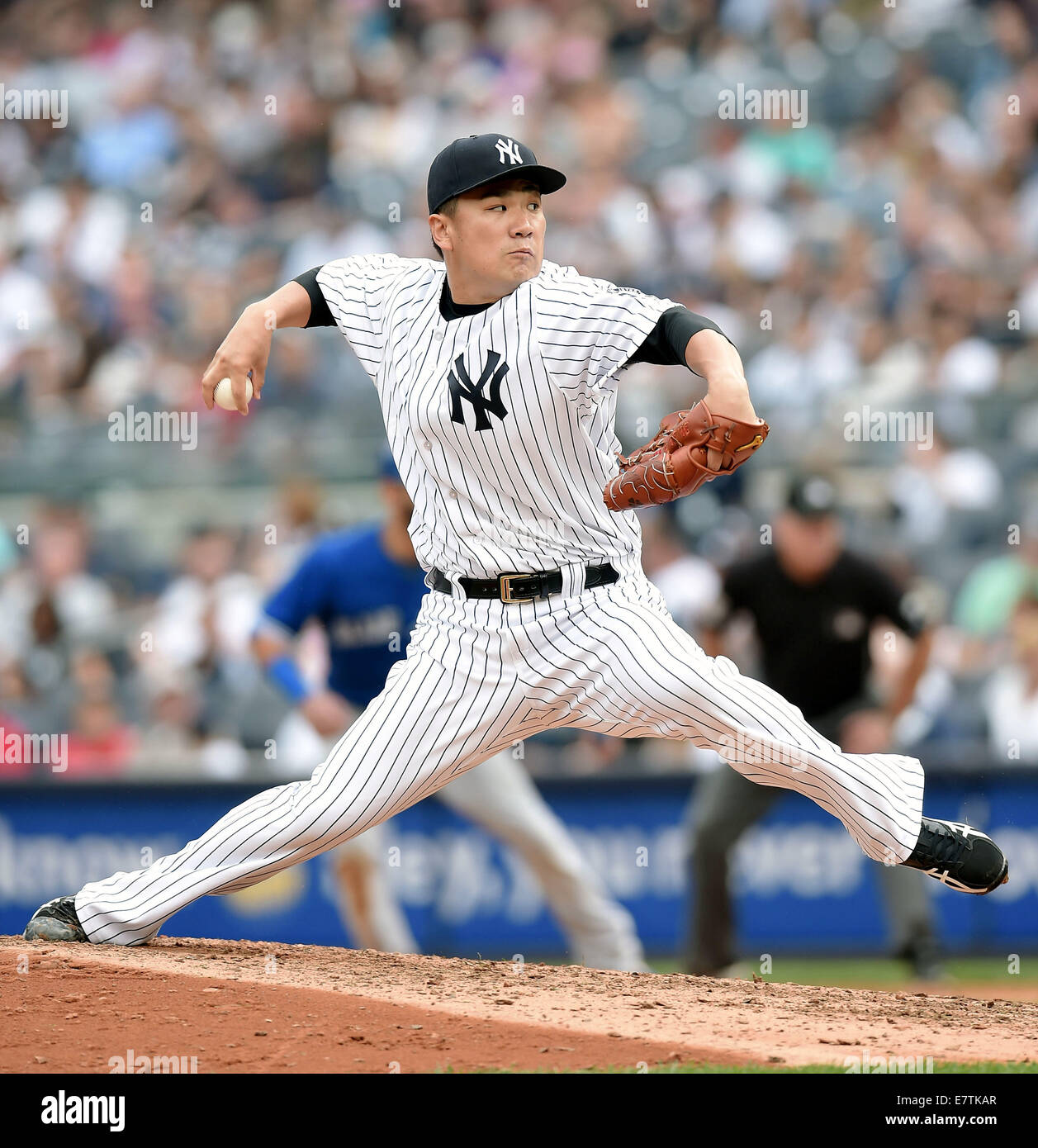 Masahiro Tanaka (Yankees), Settembre 21, 2014 - MLB : Masahiro Tanaka dei New York Yankees piazzole durante il Major League Baseball gioco contro il Toronto Blue Jays allo Yankee Stadium nel Bronx, New York, Stati Uniti. (Foto di AFLO) Foto Stock