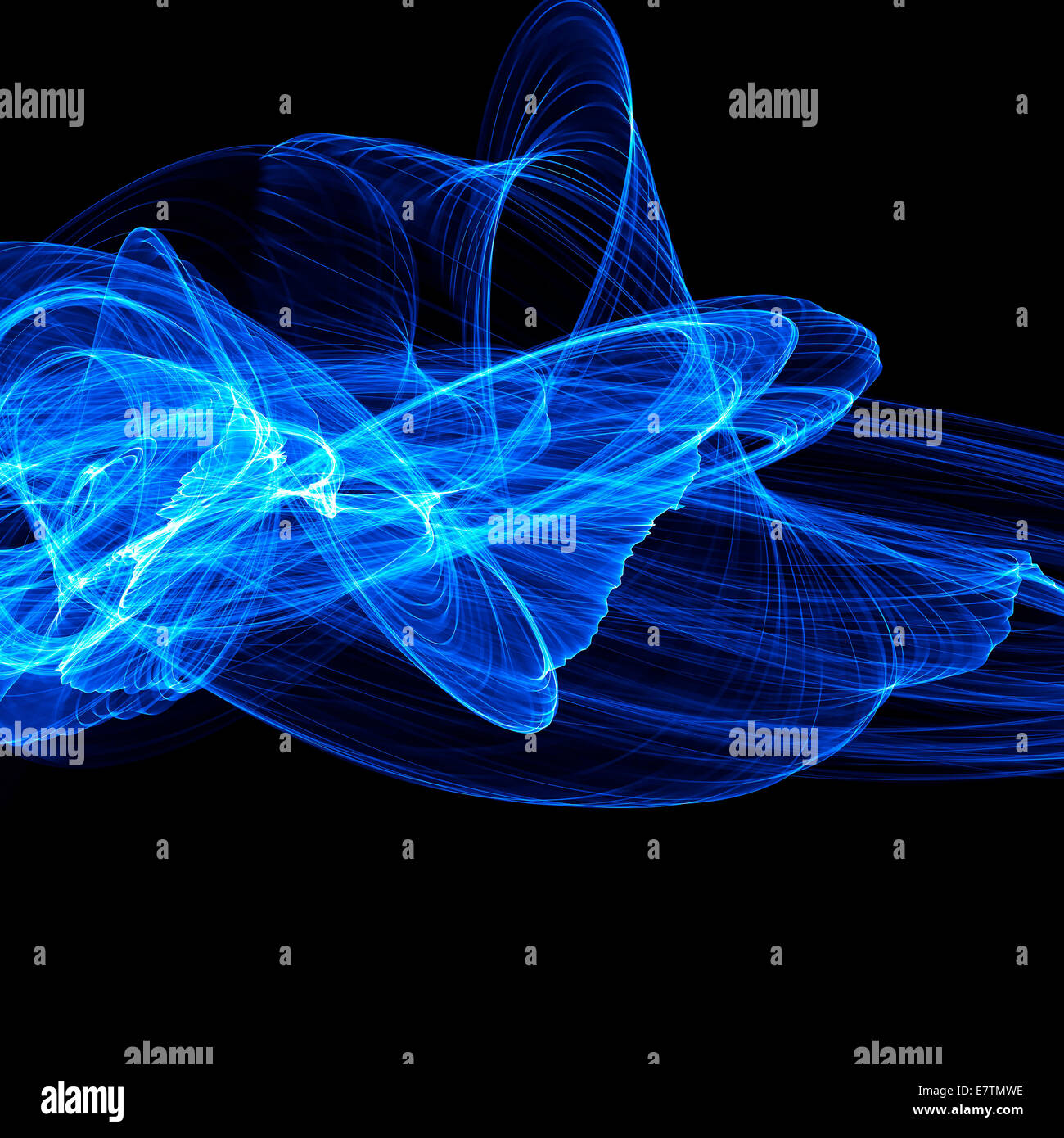 Blu Modelli Astratti Su Sfondo Nero Computer Grafica Foto Stock Alamy